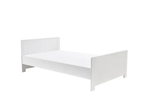 Łóżko z kolekcji Blanco w kolorze białym, rozmiar 200x120/200x140 cm, wykonane z MDF