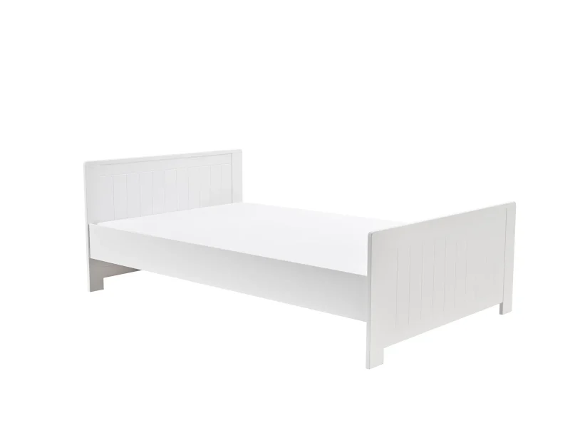 Łóżko z kolekcji Blanco w kolorze białym, rozmiar 200x120/200x140 cm, wykonane z MDF