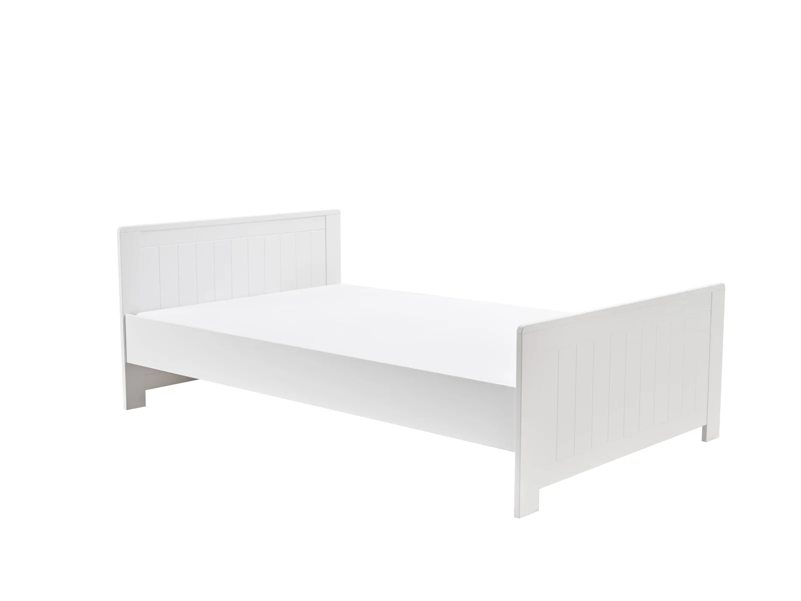 Łóżko z kolekcji Blanco w kolorze białym, rozmiar 200x120/200x140 cm, wykonane z MDF