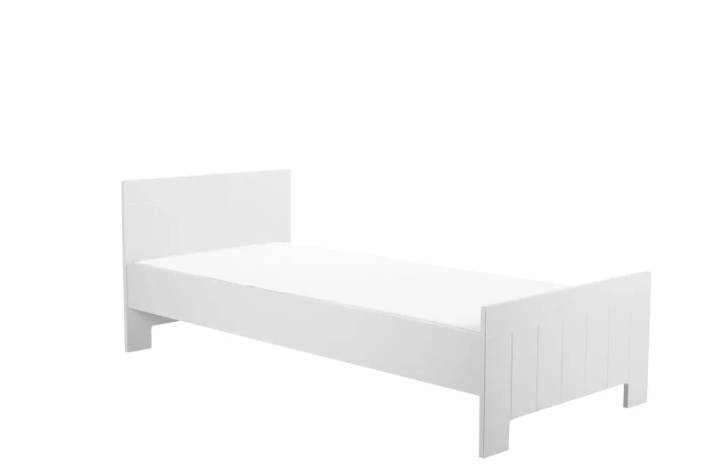 Łóżko pojedyncze z kolekcji Calmo w kolorze białym, rozmiar 200x90 cm, packshot na białym tle