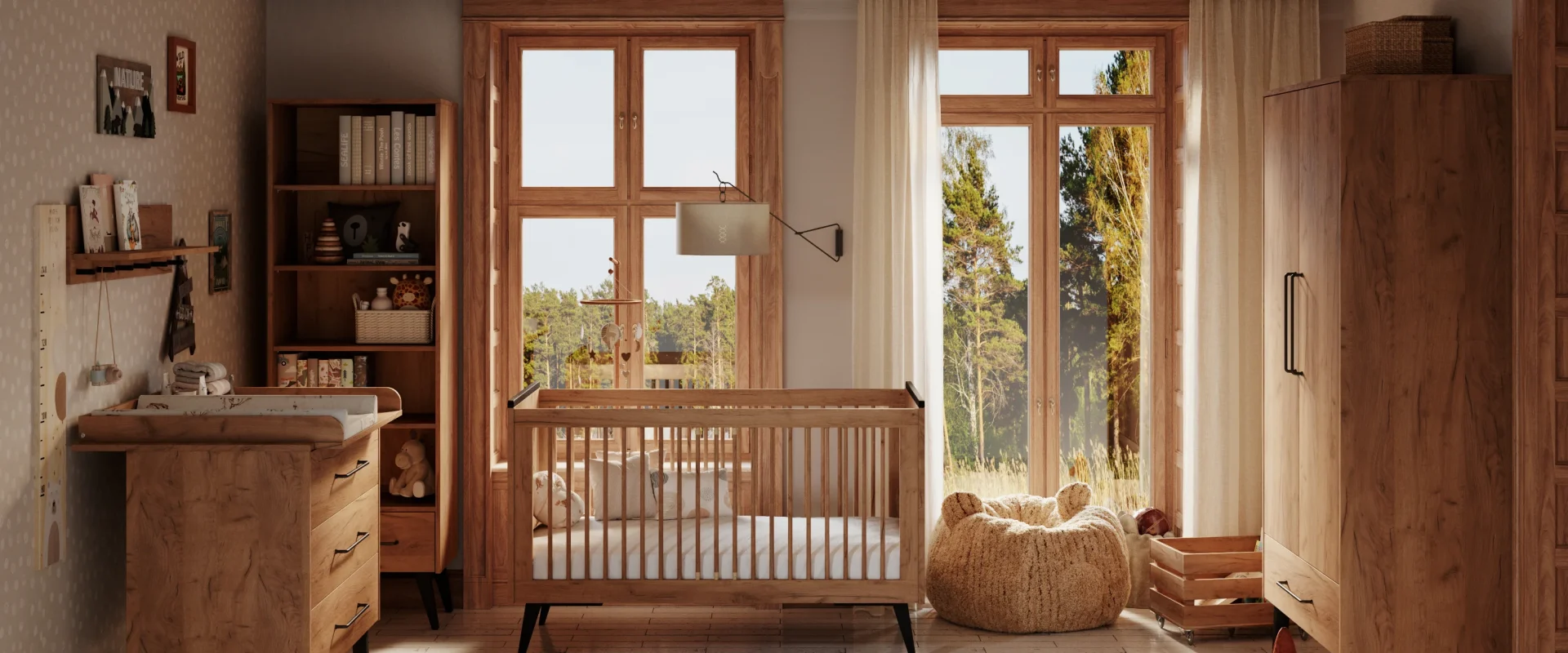Zdjęcie lifestyle aranżacji pokoju niemowlęcego z kolekcji Retro