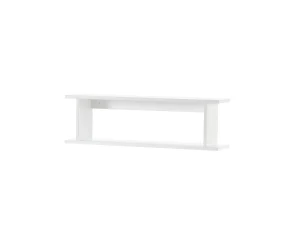 Prosta półka ścienna Simple Shelf z kolekcji Simple / Complementary Elements, wykonana z MDF, w kolorze białym, minimalistyczny design z dwoma poziomami półek