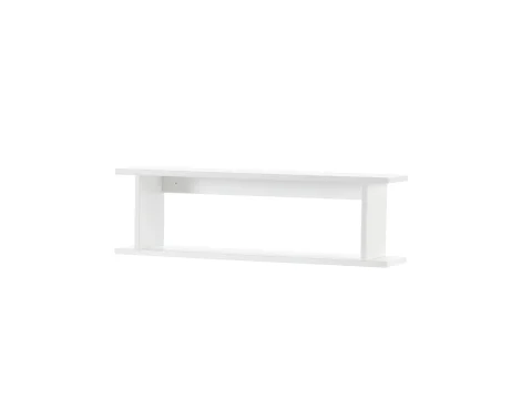 Prosta półka ścienna Simple Shelf z kolekcji Simple / Complementary Elements, wykonana z MDF, w kolorze białym, minimalistyczny design z dwoma poziomami półek